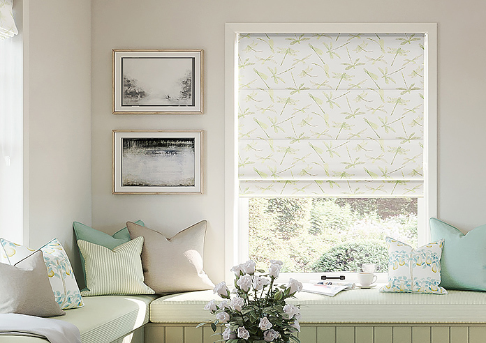 Dragonflies, Green - Motorised Roman Blind - Image 3